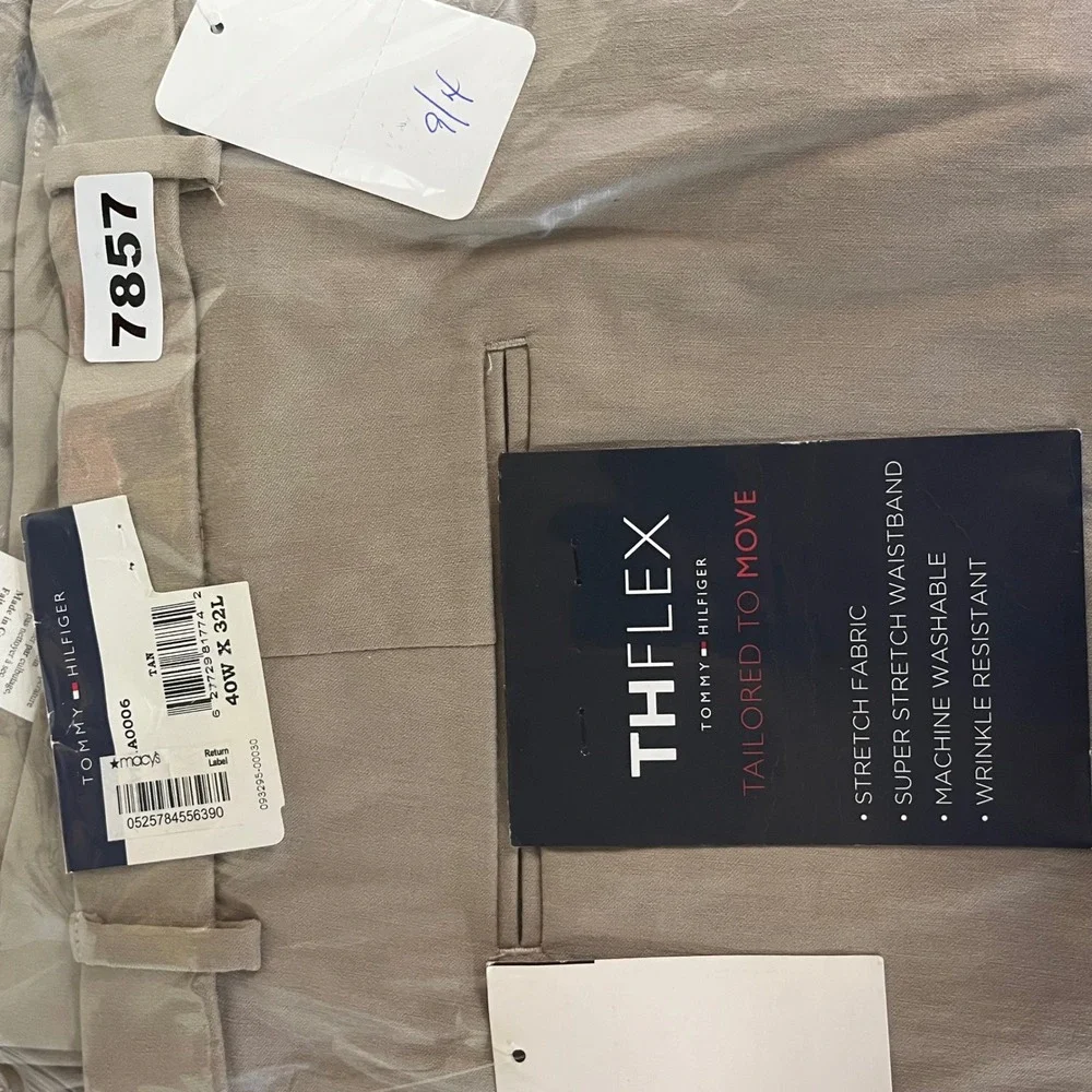 Tommy‎ Hilfiger TH Flex Tan Pants Mens 40x32 Straight Fit Stretch NEW